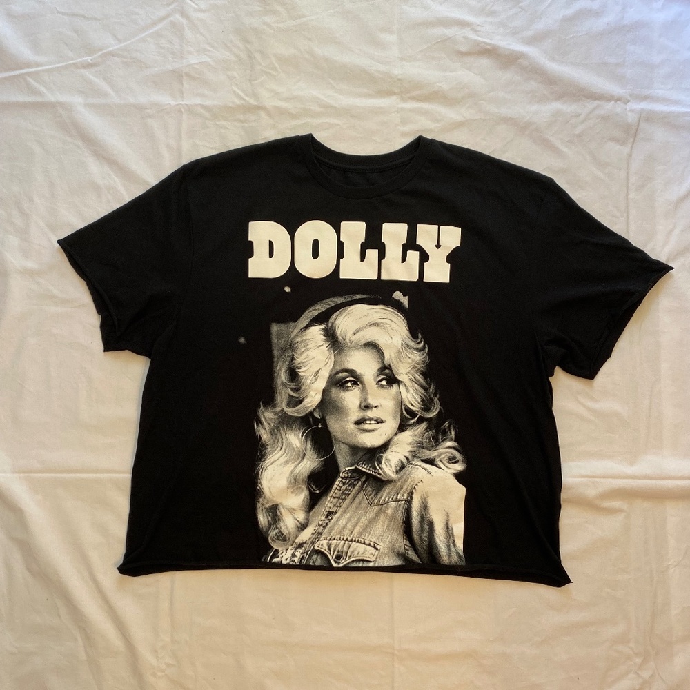 Dolly Parton Crop Graphic T-Shirt Womans Large